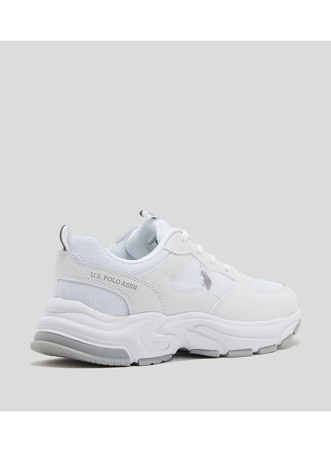 U.S. Polo Assn. white U.S. Polo Assn. Women’s SORLEY GLB 6FX Chunky Sole Sneakers - White & Gold  | Best Price UAE